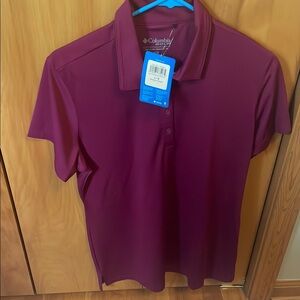 Columbia Maroon Omni wick Birdie Polo Shirt